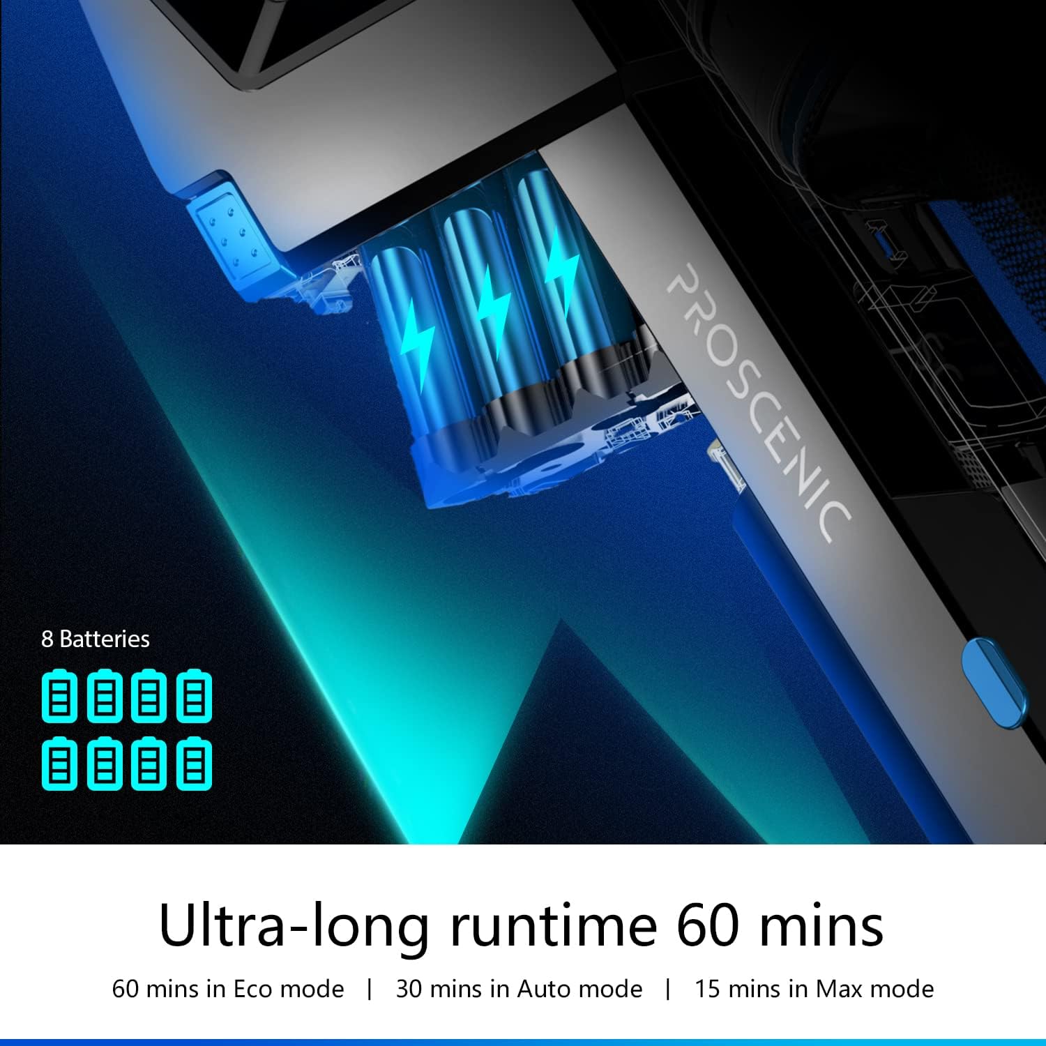 Proscenic P11 Smart Cordless Vacuum Cleaner, Up to 60mins Runtime, Handheld Vacuum with 30KPA Strong Suction Power, Smart App Integration, for Home