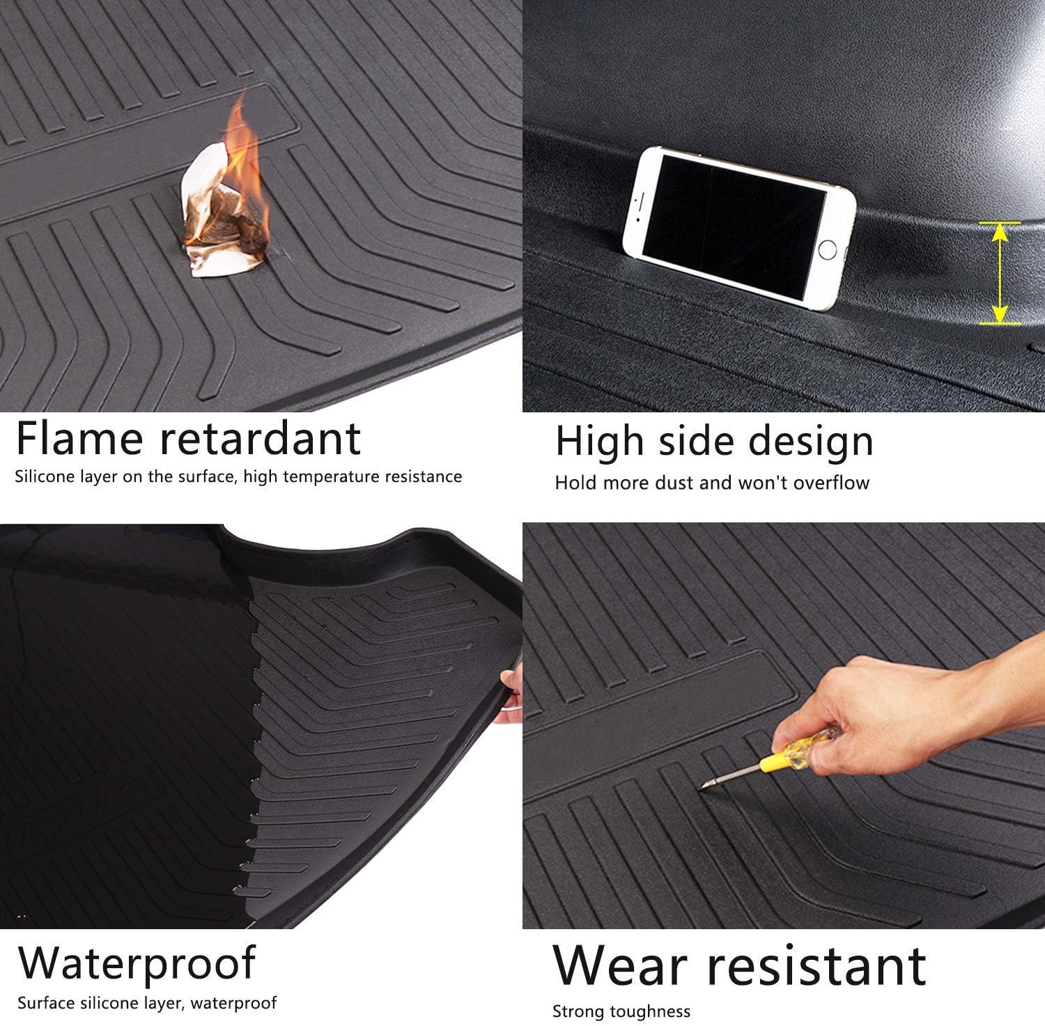 Wrangler JL Cargo Liners，All Weather Guard 3D Modeling Heavy Duty TPO Waterproof Rear Cargo Tray Trunk Floor Mat Protector Custom Fit for 2011 2012