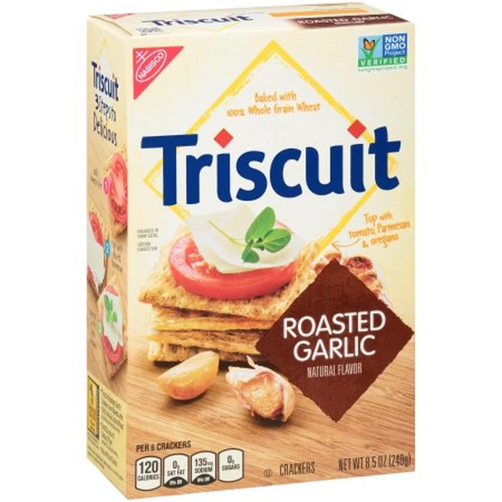Triscuit Roasted Garlic Whole Grain Wheat Crackers (Pack of 2)