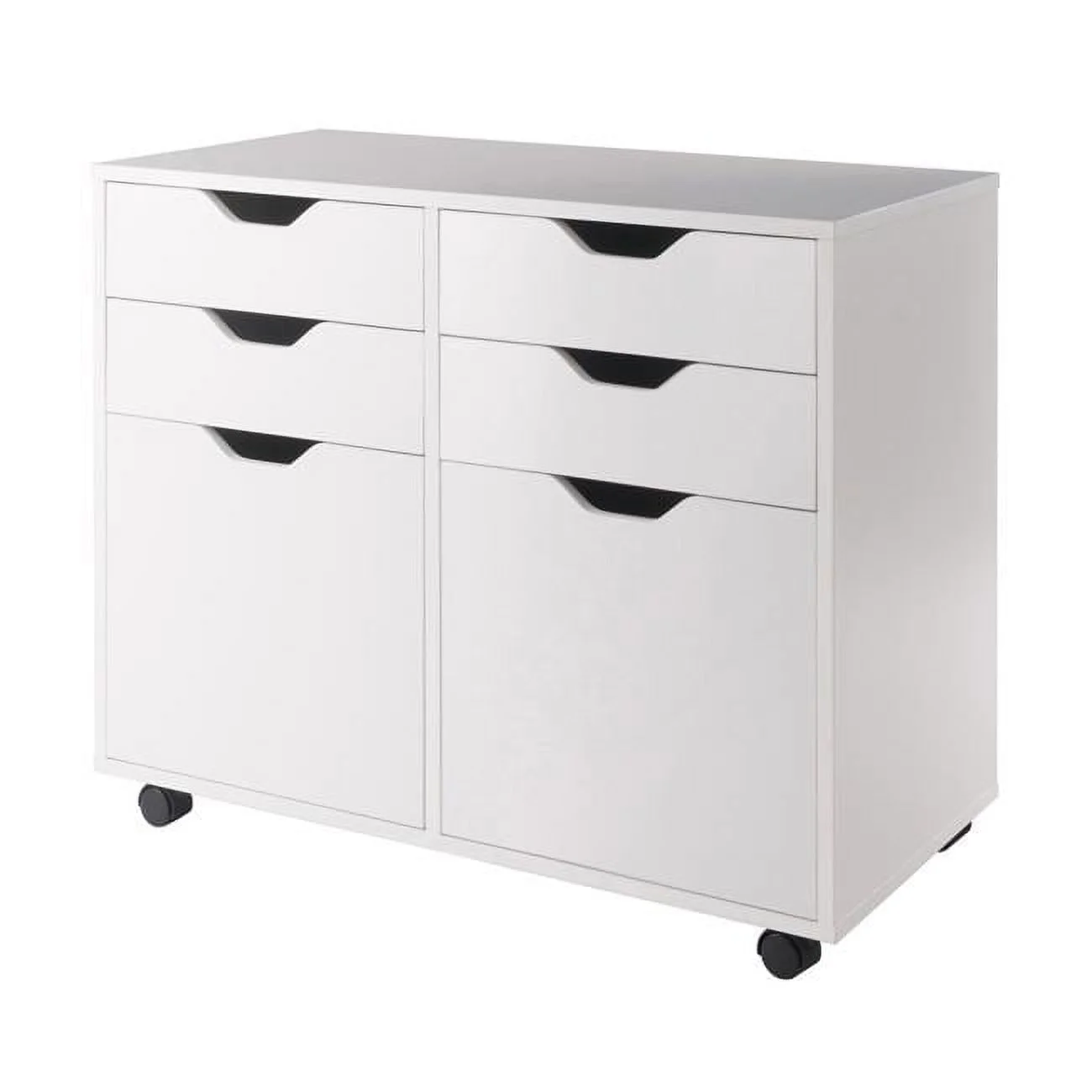 26.3 x 32.1 x 15.9 in. Halifax 2 Section Mobile Storage Cabinet, White