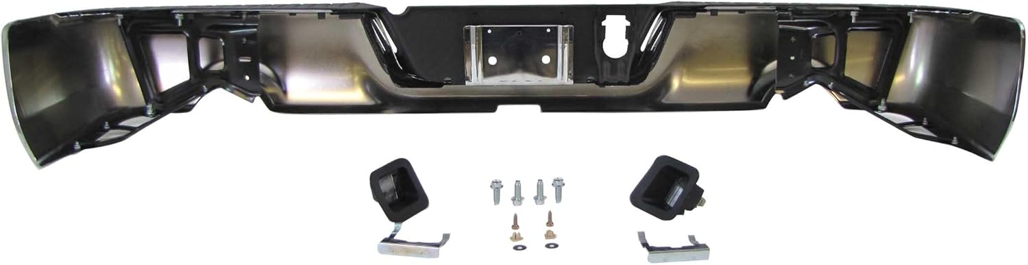 09-13 DODGE PICKUP RAM 1500 REAR STEP BUMPER CHR ASSY W/O SENSOR W/ DUAL EXHAUST