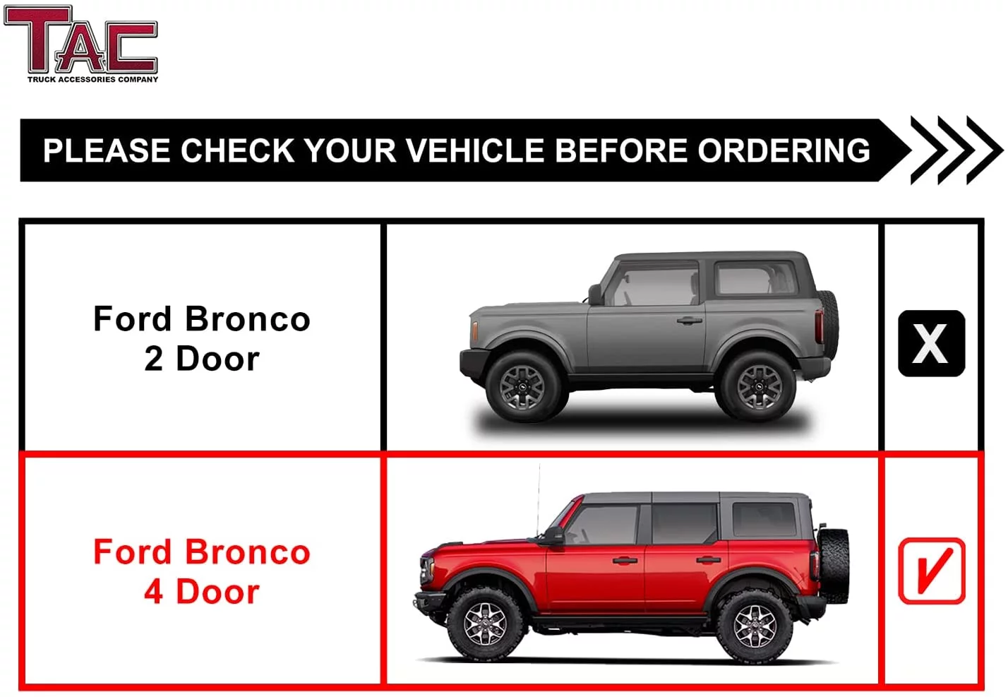 TAC Sniper Running Boards Compatible with 2021-2024 Ford Bronco 4 Door Truck Pickup 4" Drop Fine Texture Black Side Steps Nerf Bars Rock Slider Armor