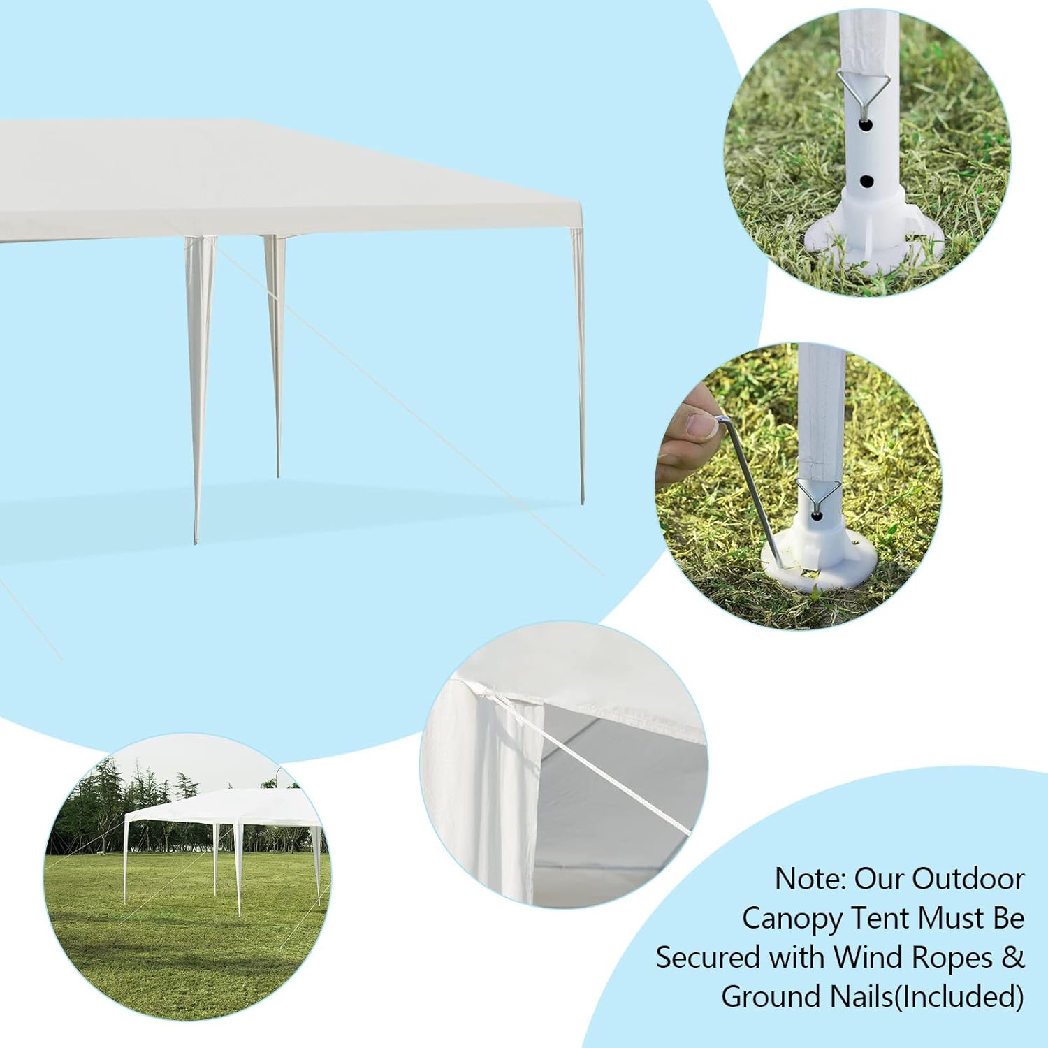 Tangkula Outdoor 10 x 20 Feet Canopy Tent, Party Wedding Tent with Removable Walls, Portable Canopy Shelter Gazebo Pavilion for Event, Backyard
