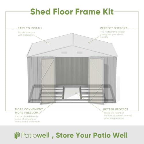 Patiowell 5x3 FT Outdoor Storage Shed, Tool Shed with Sloping Roof and Lockable Door, Metal Shed for Backyard Garden Patio Lawn, Brown