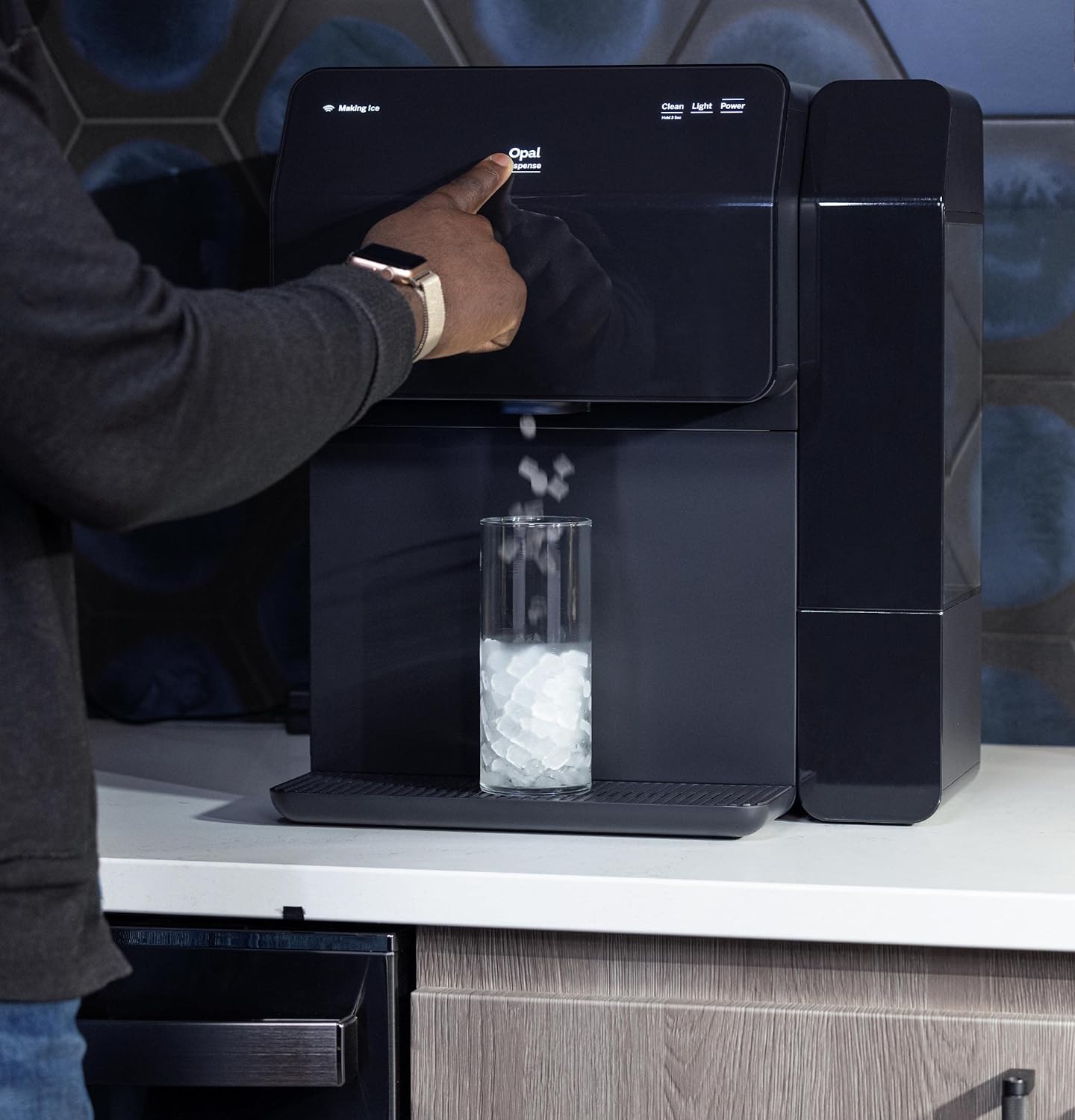 GE Profile Opal Ice Dispenser | Countertop Nugget Ice Maker with Ice Dispenser & 1-Gallon Side Tank | Ice Machine with WiFi Connectivity | Smart Home