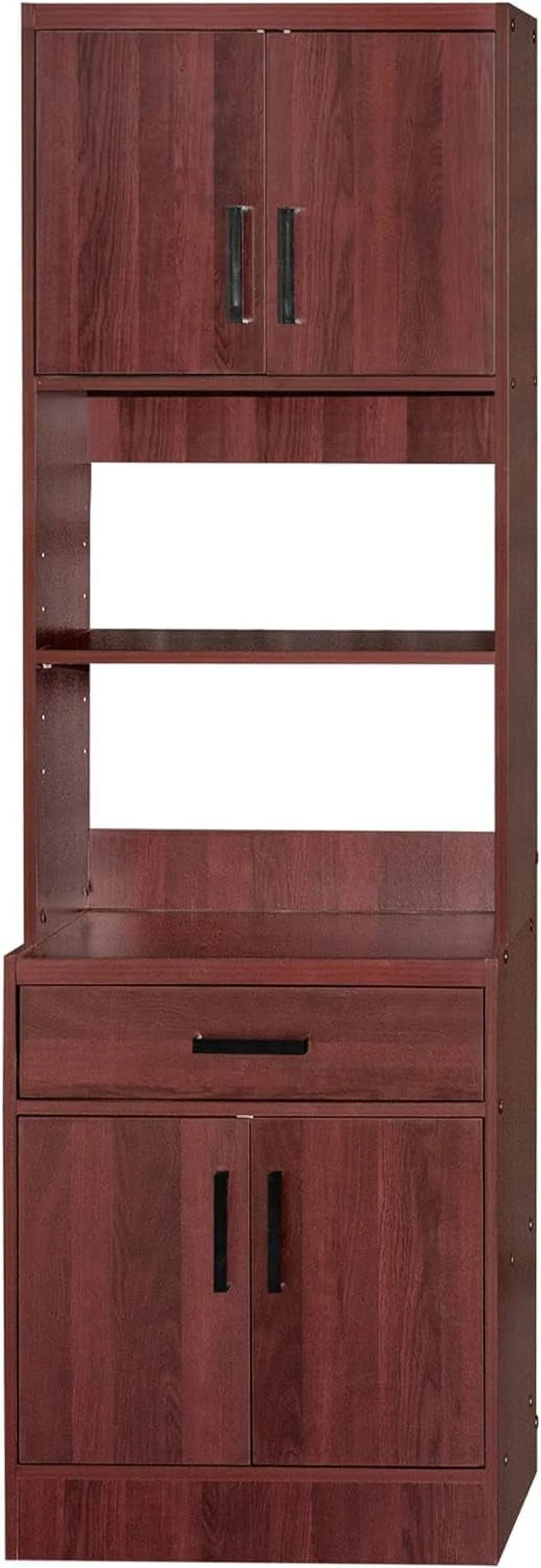 Shelby Tall Wooden Kitchen Pantry In Mahogany