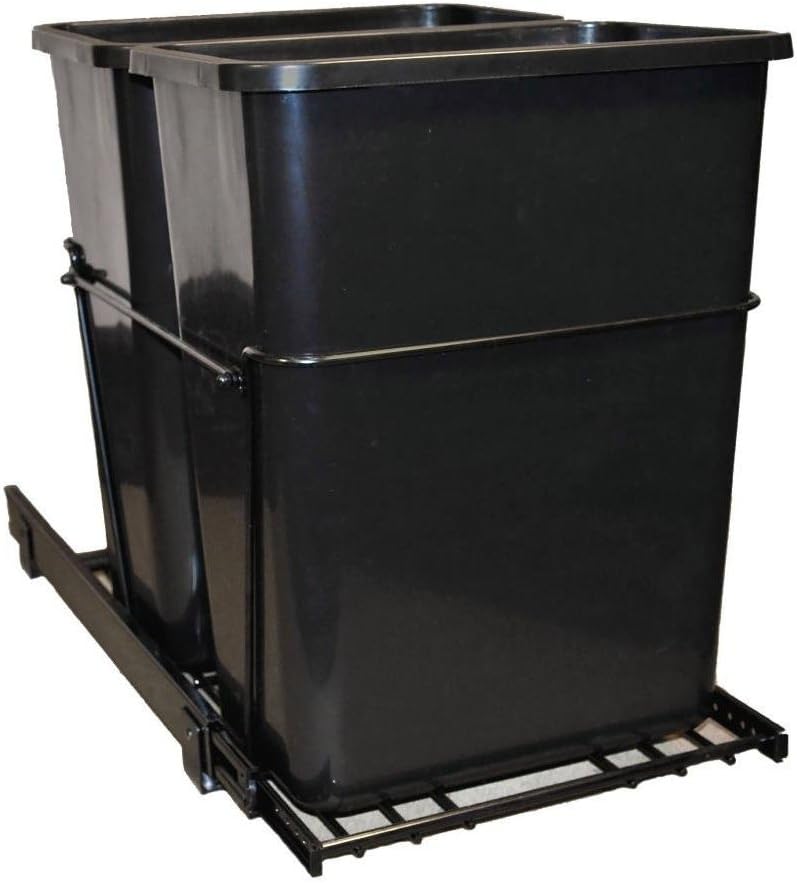 35-Quart Double Pull-Out Waste Container System/2 Cans Included & Doorkit