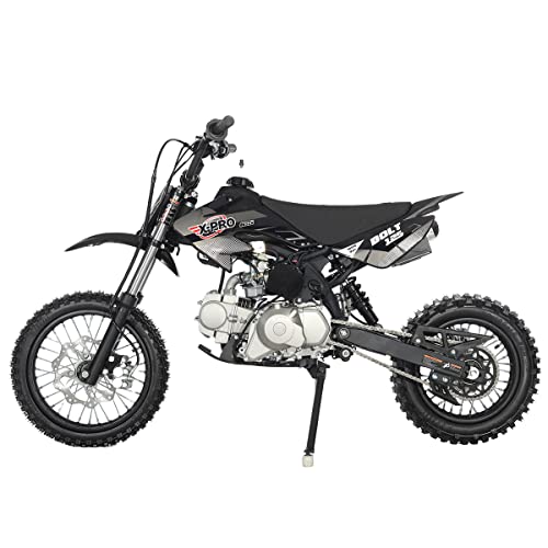 X-PRO Bolt 125 Dirt Bike with Automatic Transmission, Electric Start, Big 14"/12" Tires! (Blue)