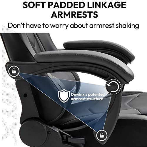 Dowinx Gaming Chair Ergonomic Racing Style Recliner with Massage Lumbar Support