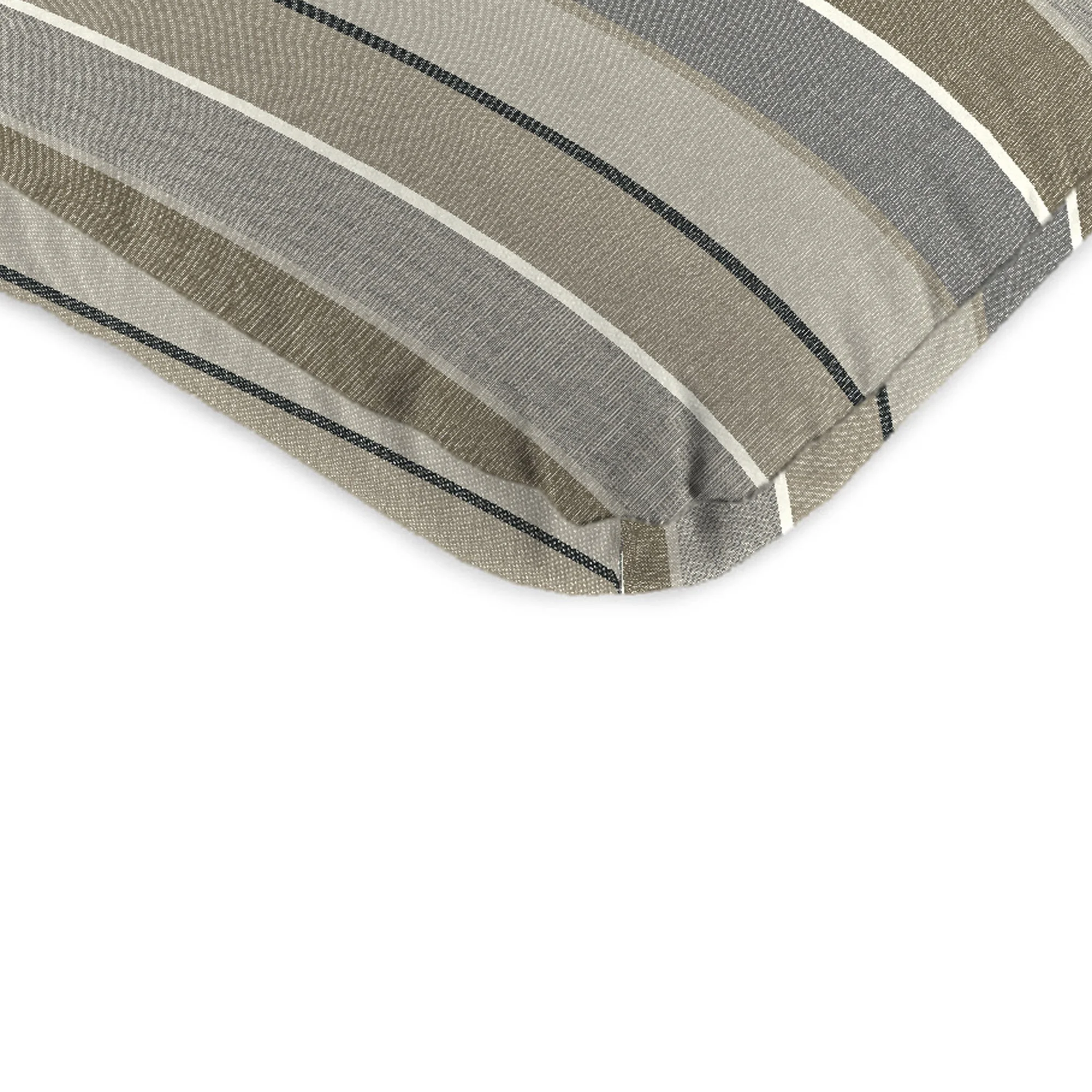 Jordan Manufacturing Sunbrella 45" x 22" Milano Char Gray Stripe Rectangular Outdoor Chair Cushion with Ties and Hanger Loop