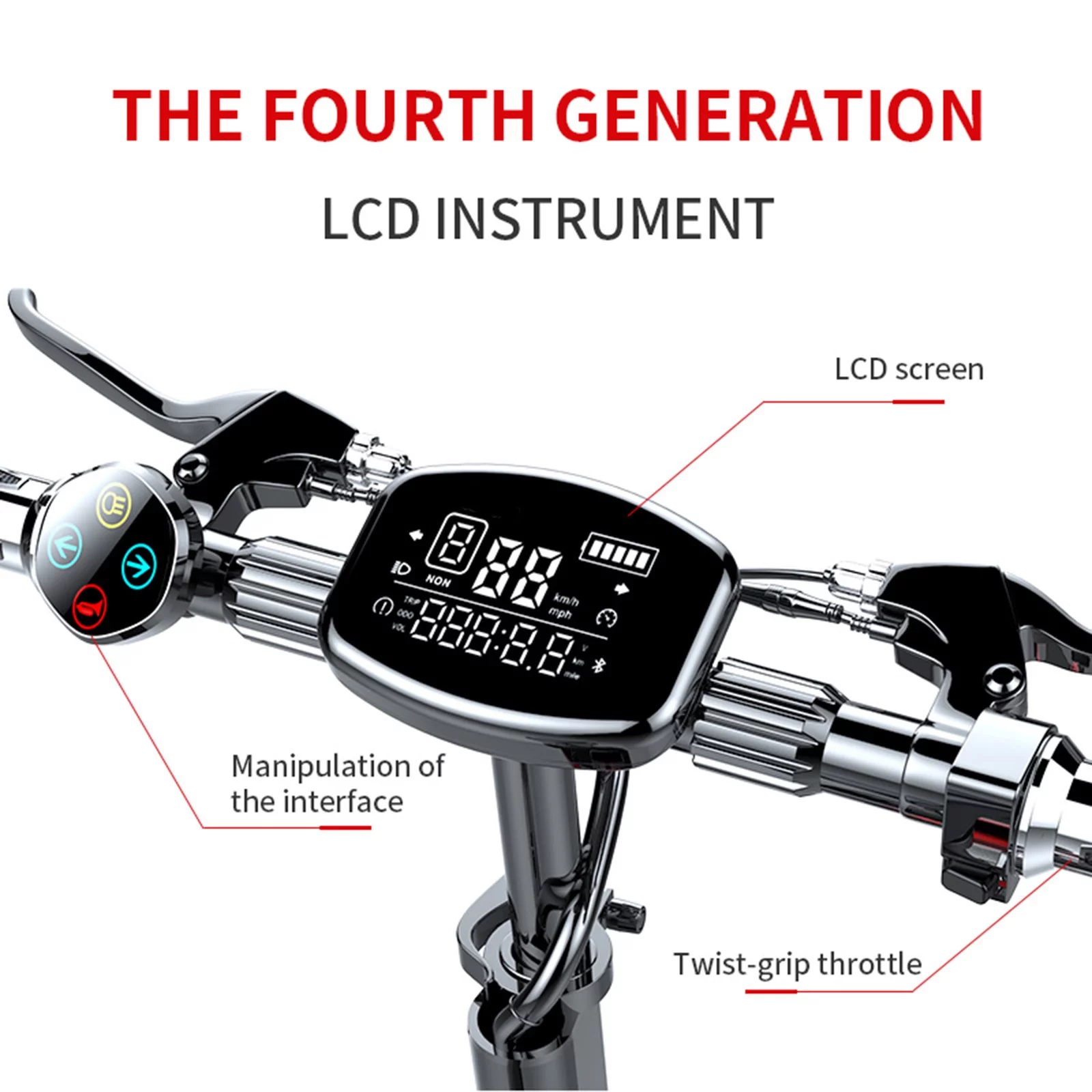2000W 21ah off-road alloy electric scooter for adult，With large display screen, constant speed cruise Dual drive 12" tires