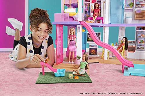 Barbie Dreamhouse (3.75-ft) 3-Story Dollhouse Playset with Pool & Slide, Party Room, Elevator, Puppy Play Area, Customizable Lights & Sounds