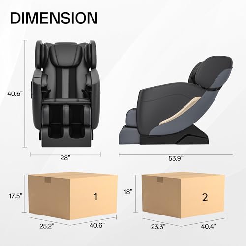 2022 Full Body Electric Zero Gravity Shiatsu Massage Chair with Back Heating and Foot Roller for Home and Office (Khaki)