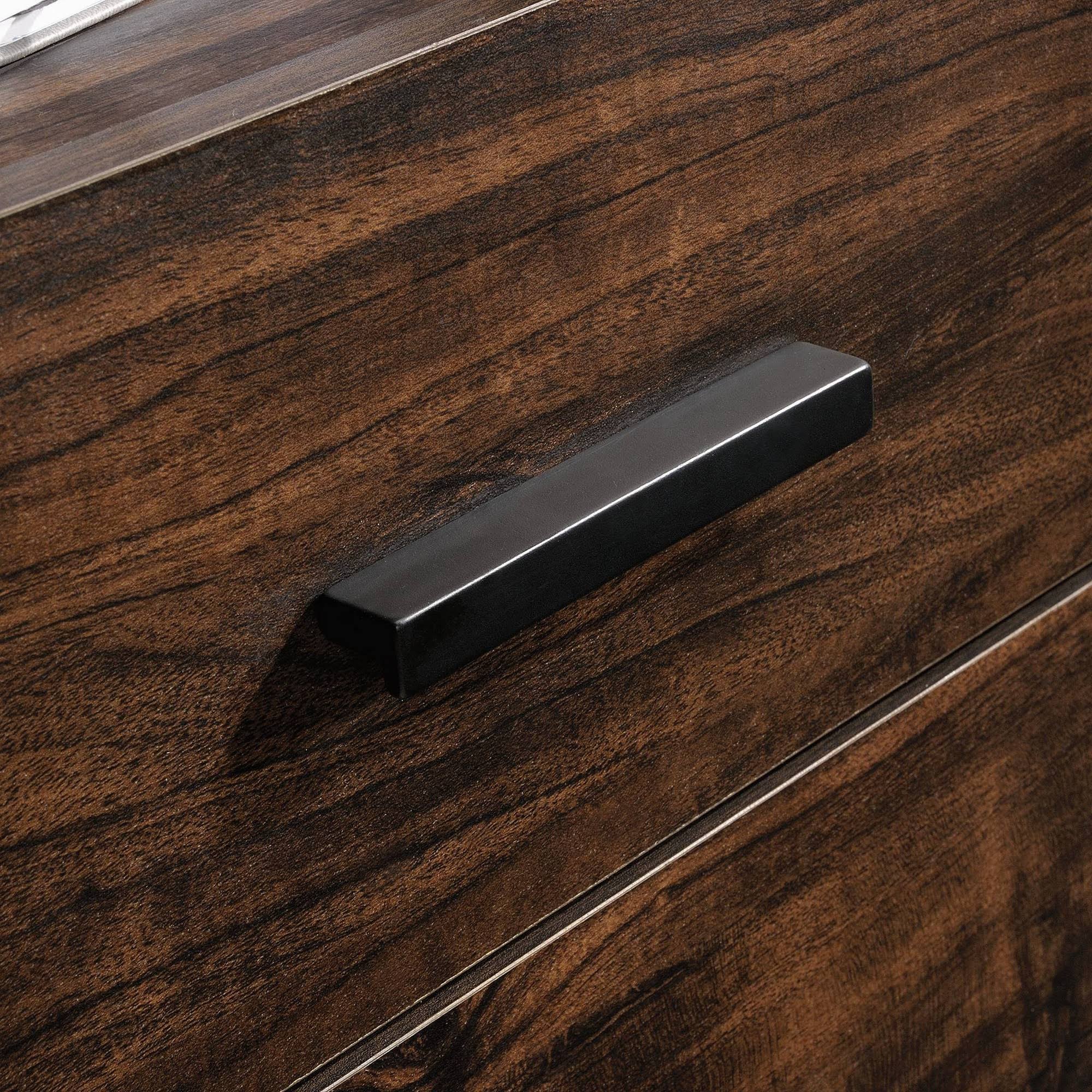 Sauder - Market Commons L-Desk - Rich Walnut