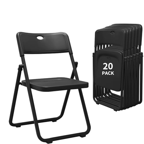 YLGJ&TIDY 8 Pack Plastic Folding Chair, Stackable Portable Foldable Chair for Outside, Lightweight Folding Chairs with Ventilation Holes, for Indoor