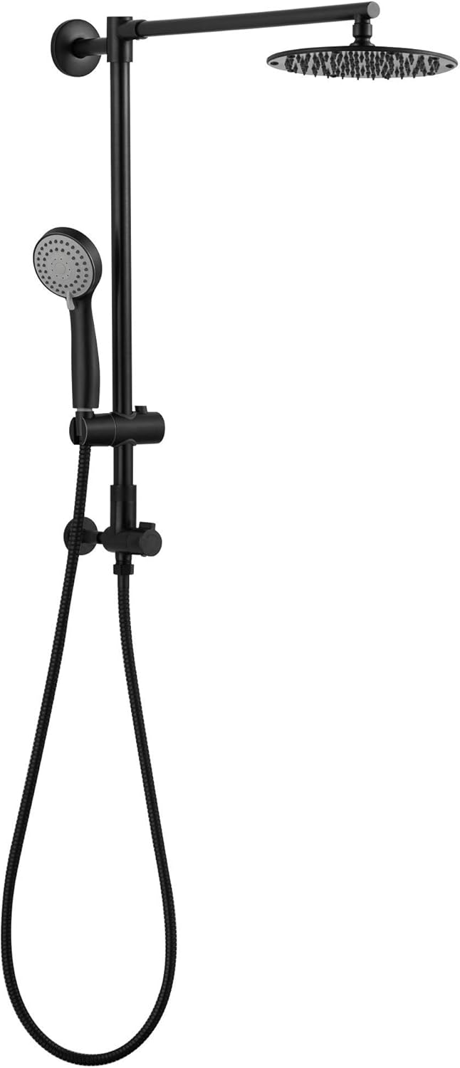Polaris 1 Retrofit Rain Shower System, 3-Setting Handheld Shower Combo with Slide Bar, 8" Low Profile Shower Head