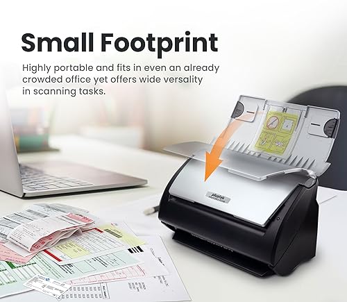 Plustek PS188 High Speed Double-Sided Color Document Scanner, with Automatic Document Feeder (ADF), 30 Pages Per Minute, Support Windows 7/8/10/11