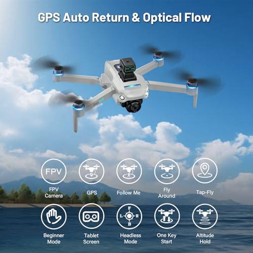 Drone with Camera for Adults 4K, Upgraded 4.5inch LCD RC Screen, GPS 2-Axis Gimbal Quadcopter Brushless Motor, Auto Return, Follow Me, Waypoint Fly