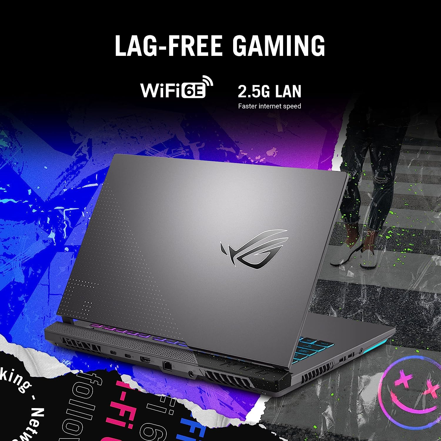 ASUS ROG Strix G15 (2022) Gaming Laptop, 15&rdquo; 16:10 FHD 144Hz, GeForce RTX 3050, AMD Ryzen&trade; 7 6800H/HS, 16GB DDR5, 512GB PCIe SSD