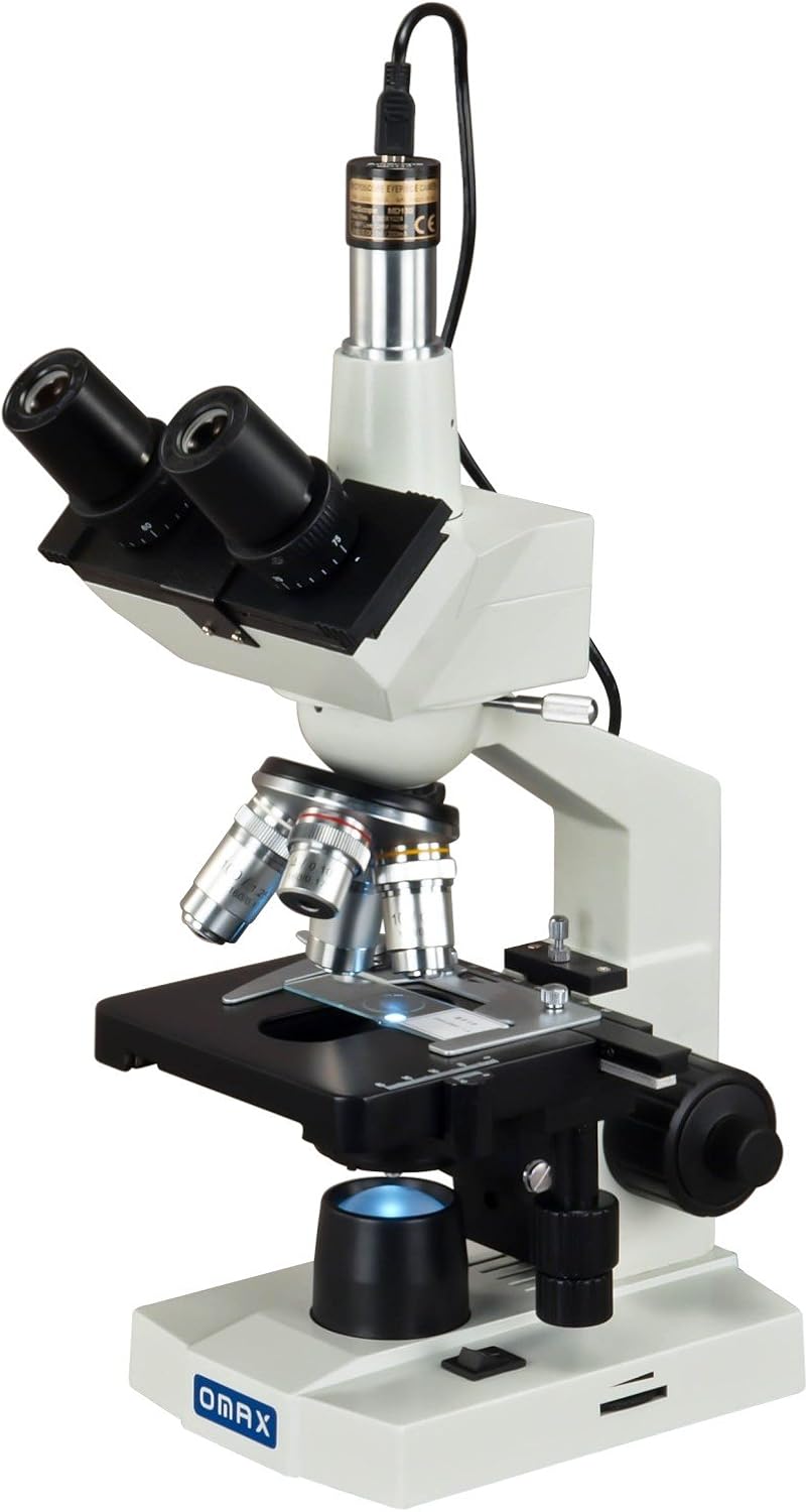 OMAX 40X-2500X LED Digital Trinocular Lab Compound Microscope with 5MP Camera and Mechanical Stage