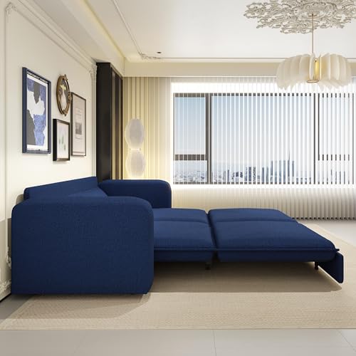 93" King Pull Out Sofa Bed, 3 in 1 Convertible Sleeper Sofa Couch, Comfy 3 Seater Sleeper Bed with 2 Pillows