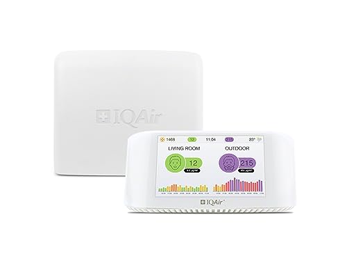 IQAir Air Quality Monitor Indoor, Swiss Design, Professional Grade, Detects PM2.5, CO2, AQI, Temperature, Humidity