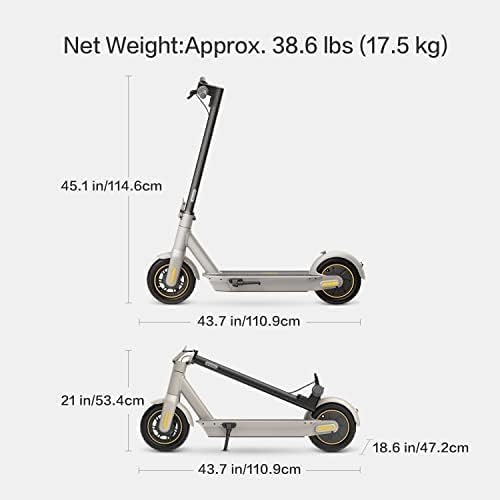 Segway Ninebot MAX Electric Kick Scooter w/Powerful Motor, Long Miles Range, 18.6 & 22mph Top Speed, Dual Suspension (MAX G2 Only)