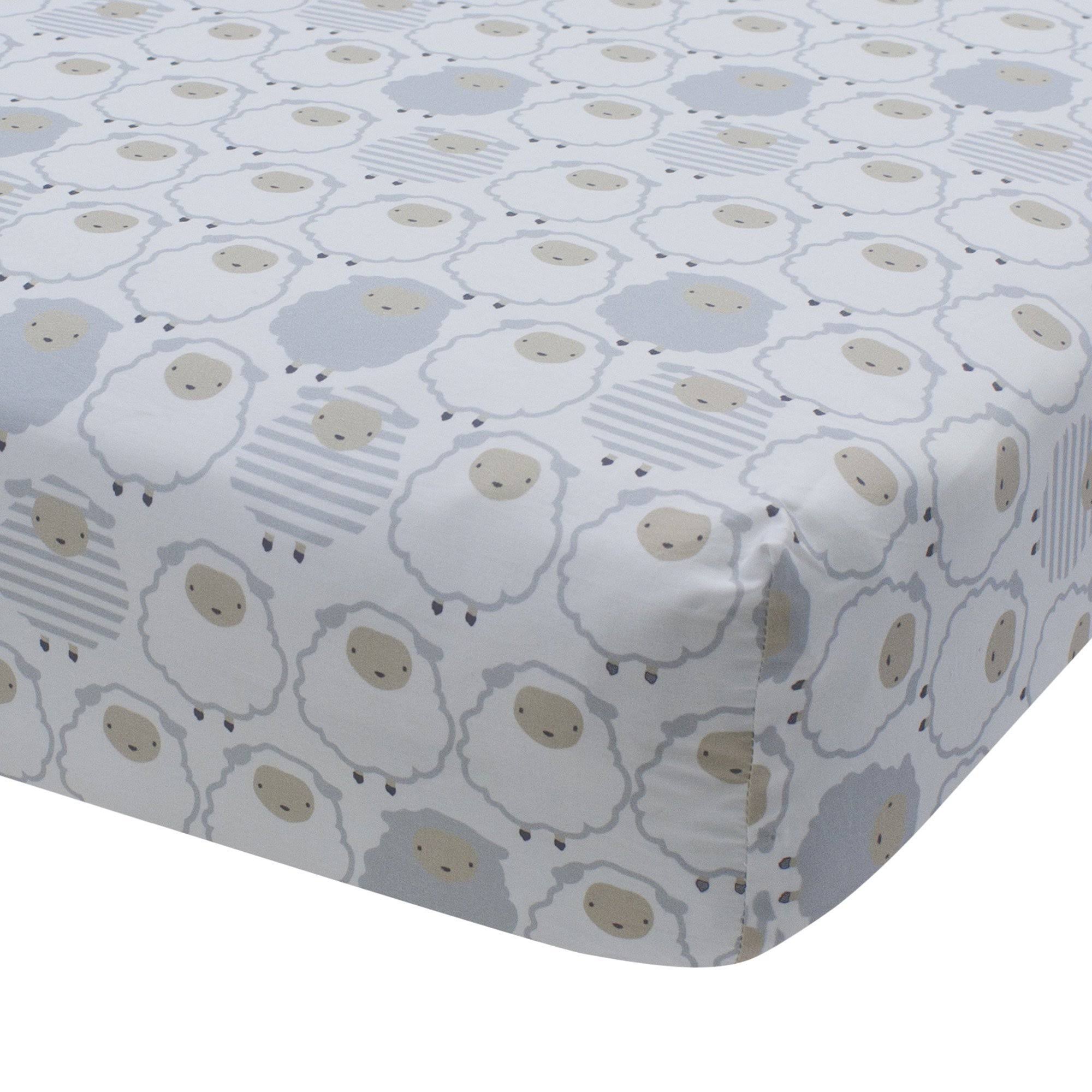 (New) Lambs u0026 Ivy Signature Goodnight Sheep 4 Piece Crib Bedding Set