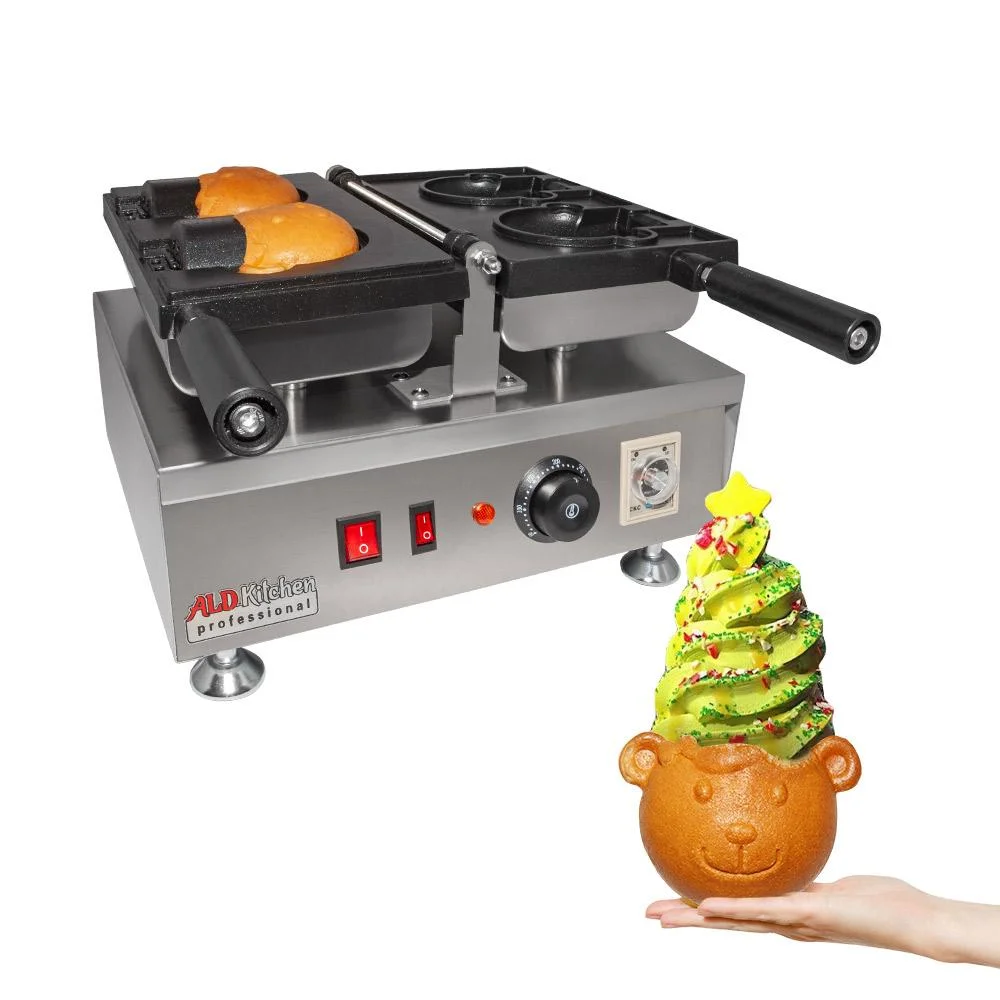 ALDKitchen Bear Shaped Taiyaki Maker | Stainless Steel Professional Taiyaki Iron with Nonstick Baking Molds | 2 Bear Shaped Waffles