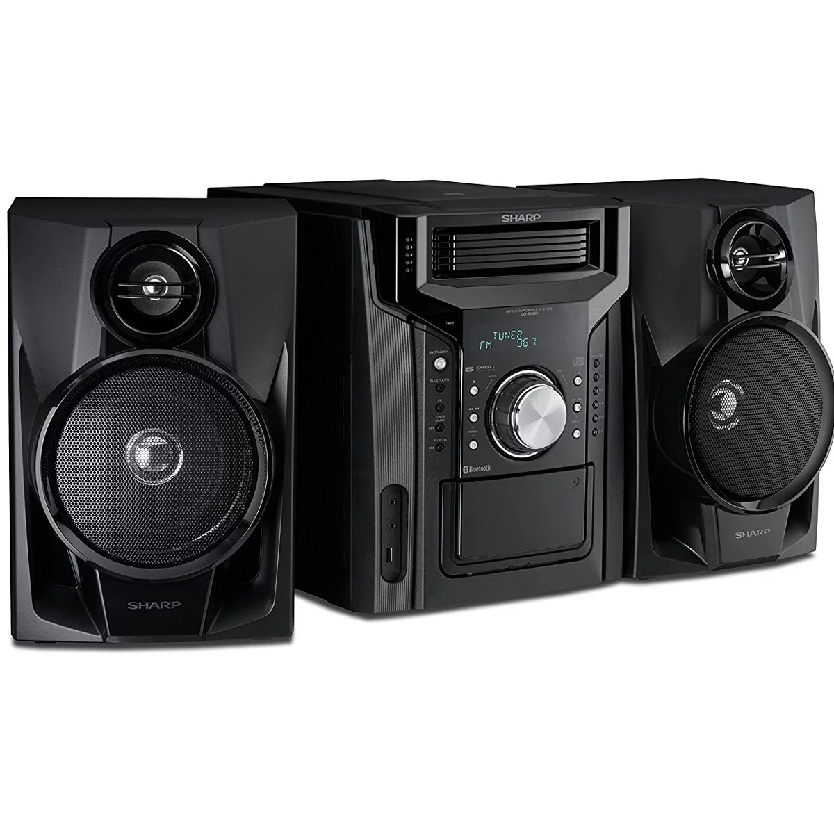 Sharp CD-BH950 240W 5-Disc Mini Shelf Speaker System with Cassette