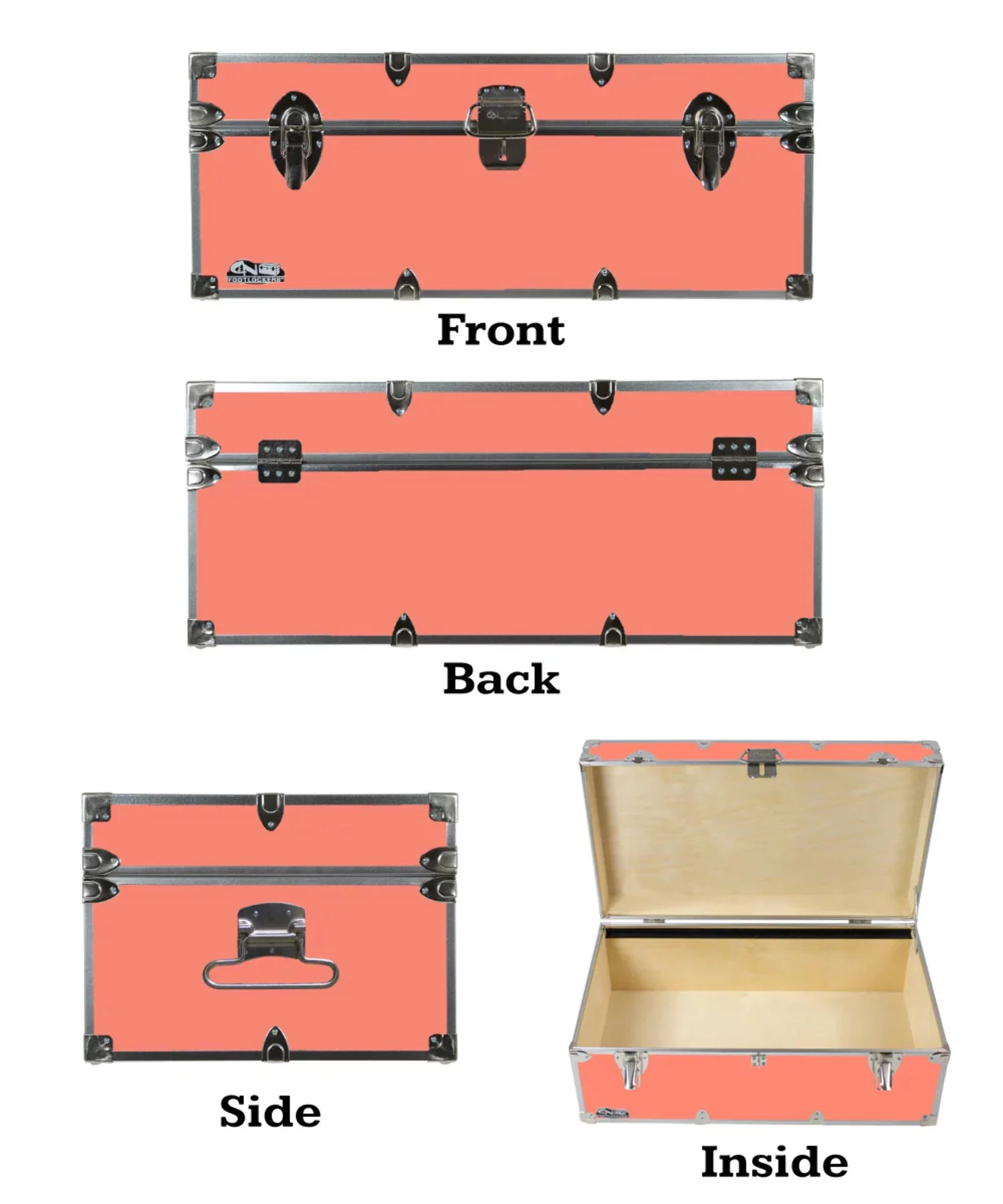Happy Camper Steel Footlocker Trunk 32x18x13.5"