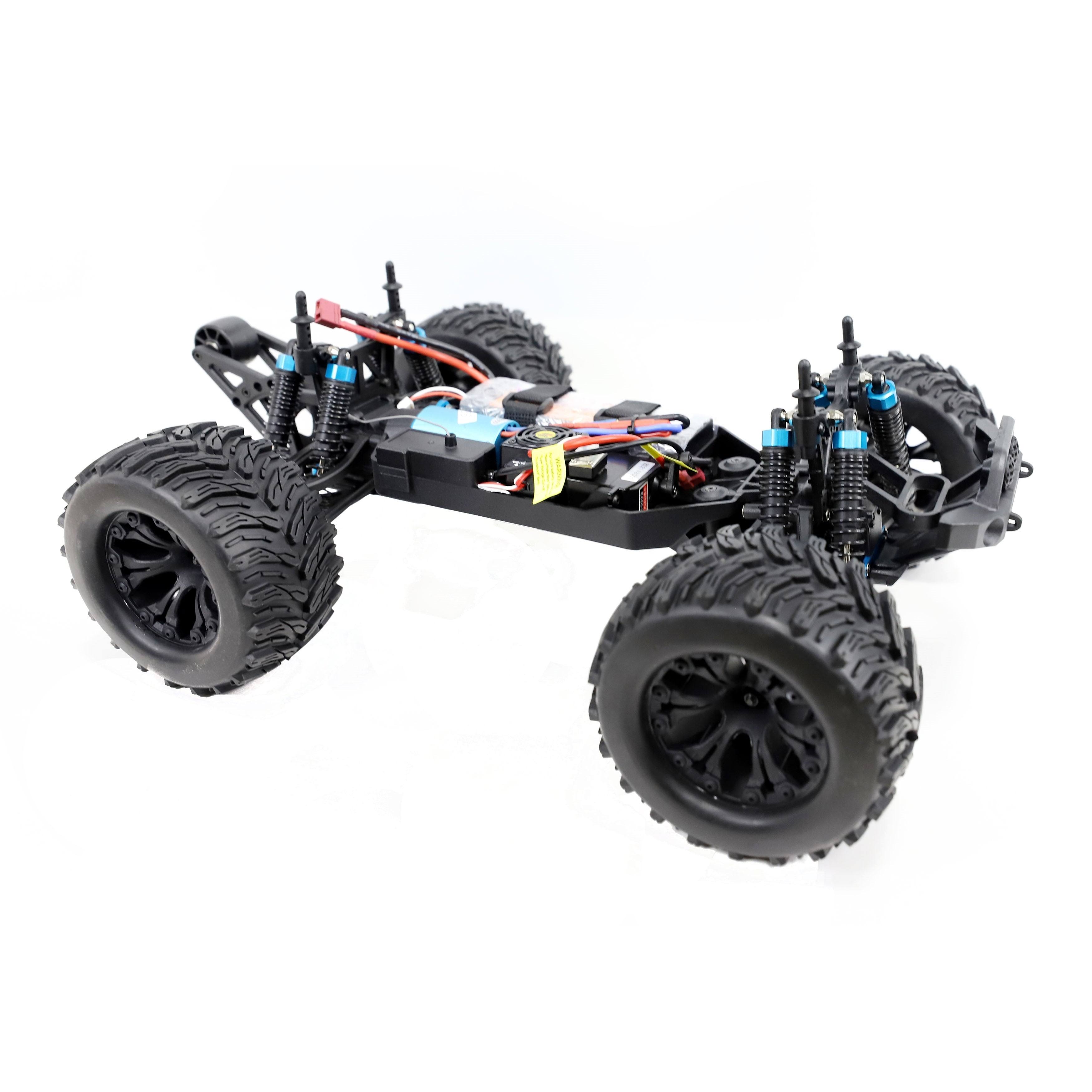Aleko RCCAR09-UNB 1 by 10 Scale Brushless Pro Off-Road 4WD Electric Powered RC Monster Truck Blue