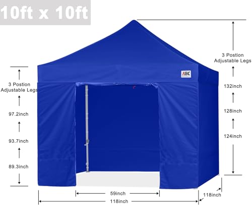 ABCCANOPY Easy Pop Up Canopy Tent with Sidewalls 10x10 Commercial -Series, White