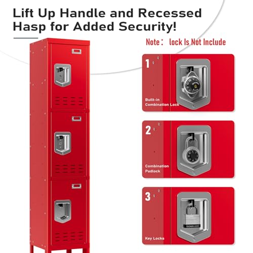 Metal Cabinet Home Office Storage,Lockers,Lockable Employees Metal Locker with Door,54" Height Steel Locker,Lockable Steel Locker for Gym,School,Home
