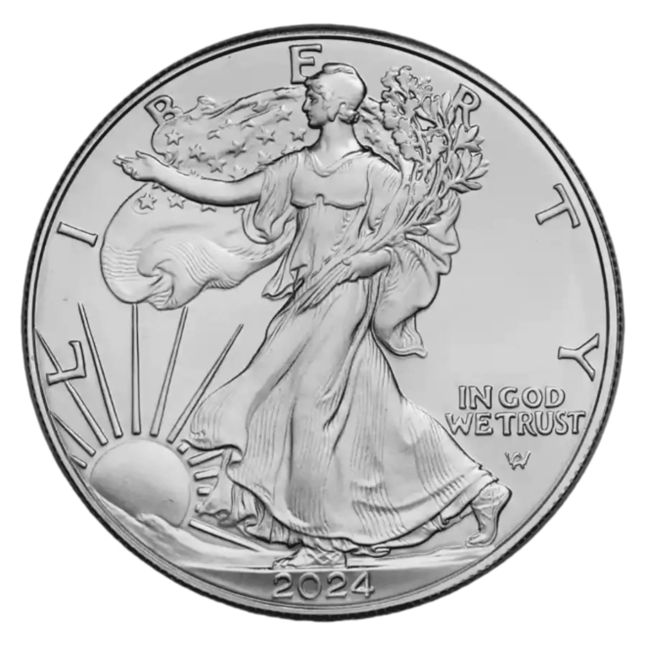 2024 1 oz American Silver Eagle Coin BU - Tube of 20 Coins