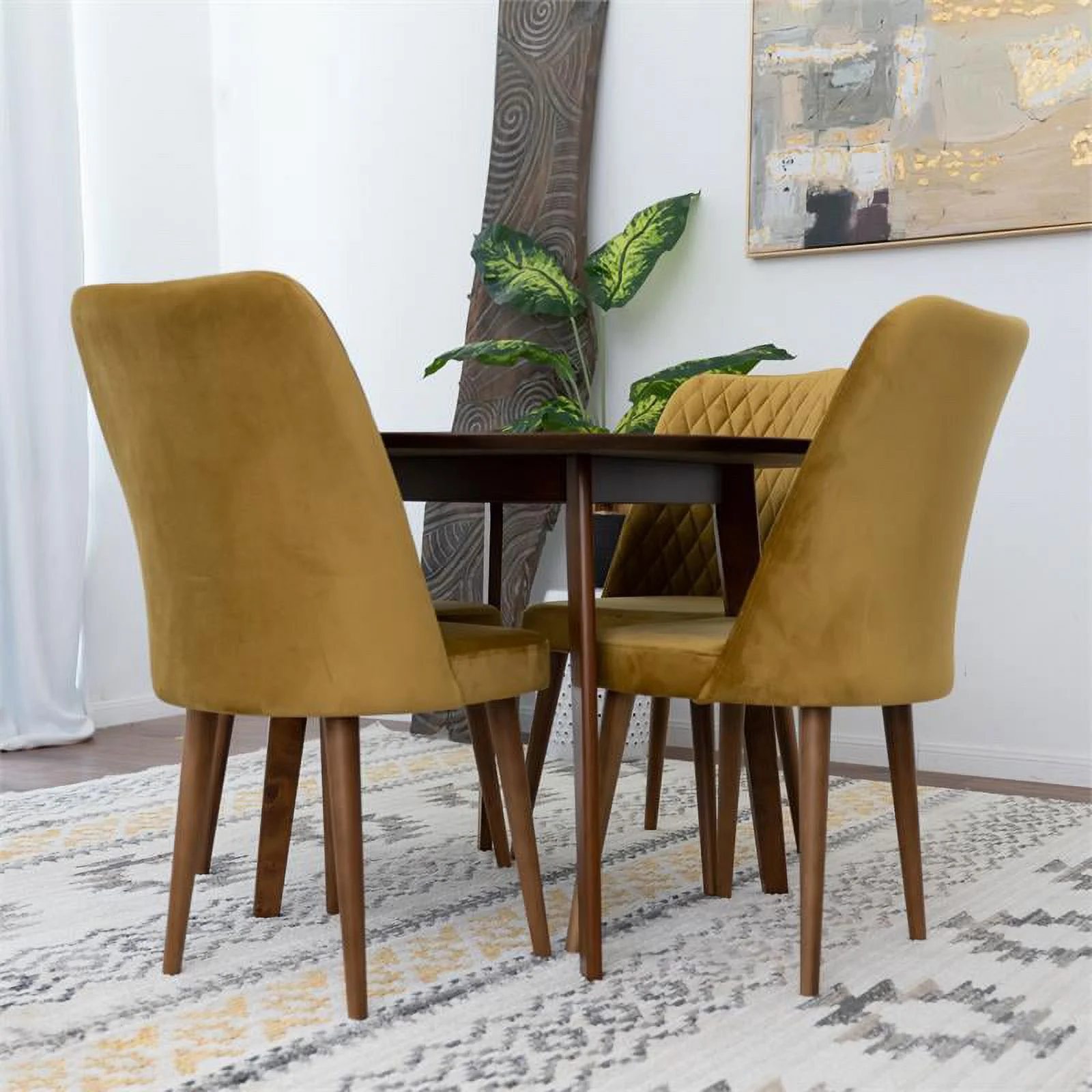 Antonio Mid Century Modern 5 Piece Dining Room Set