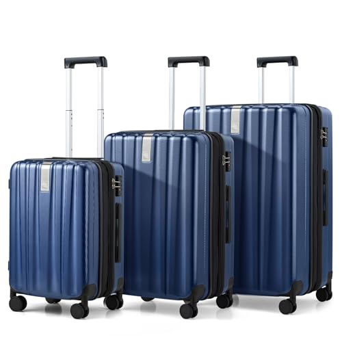 Hanke 29 Inch Luggage Suitcases With Spinner Wheels Lightweight PC hardside Rolling Suitcase With Travel Lock, Checked-Large 29-Inch(Blackish Green)