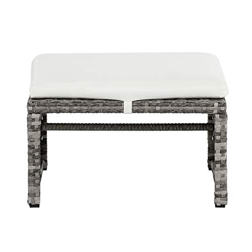 5 Pieces Wicker Patio Furniture Set, Patio Chairs with Ottomans & Table, Rattan Outdoor Patio Furniture Conversation Sets for Balcony, Porch