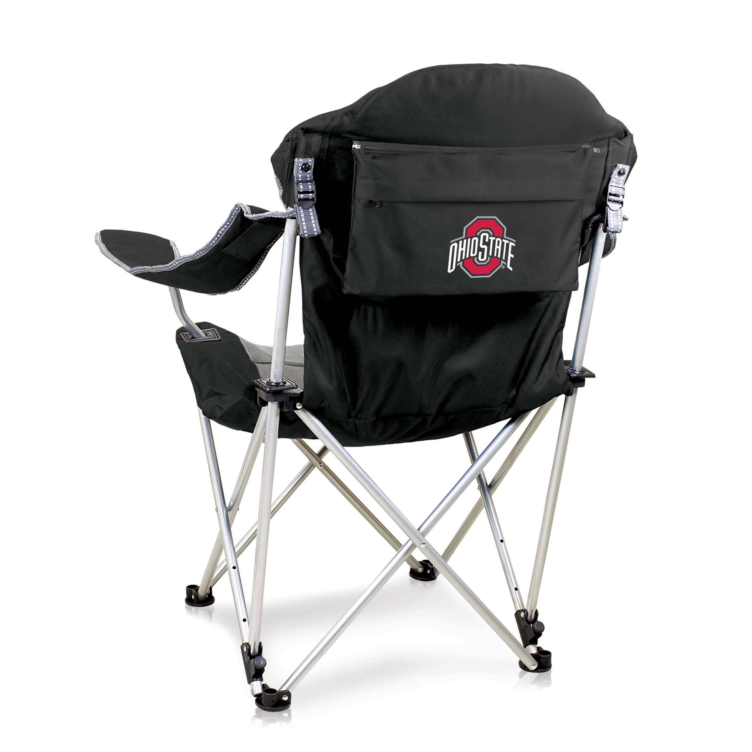 Black Ohio State Buckeyes Reclining Camp Chair