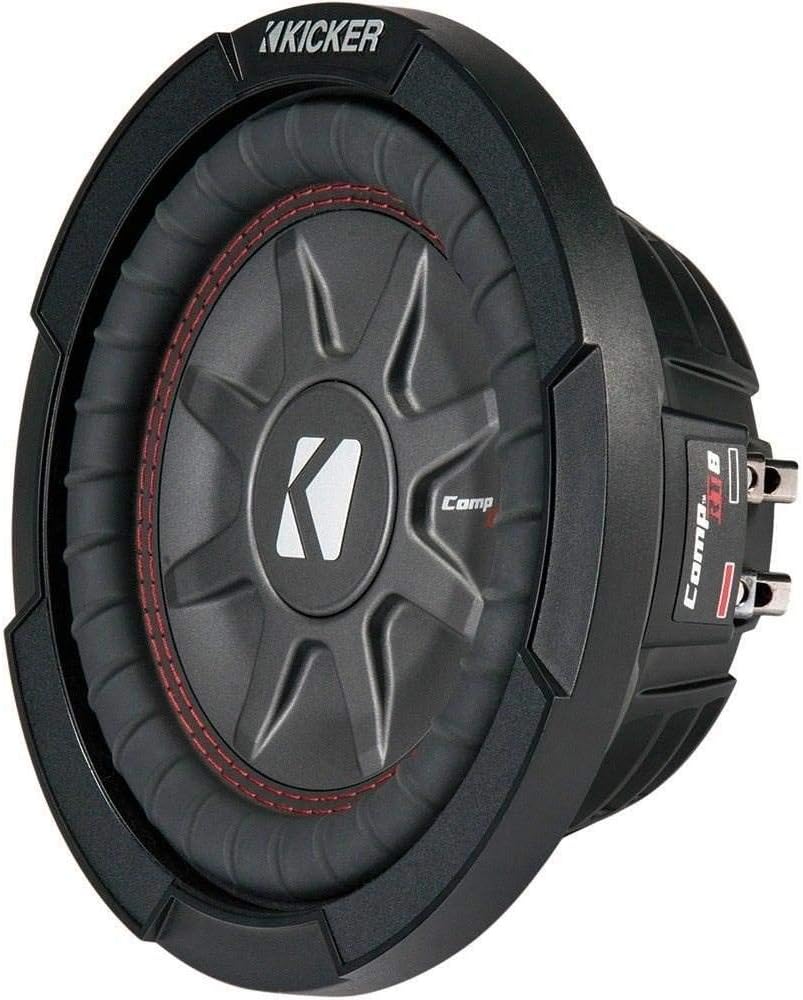 Kicker 8 Inch Dual 600 Watt CompRT 2 Ohm Shallow Slim Car Subwoofer | 43CWRT82