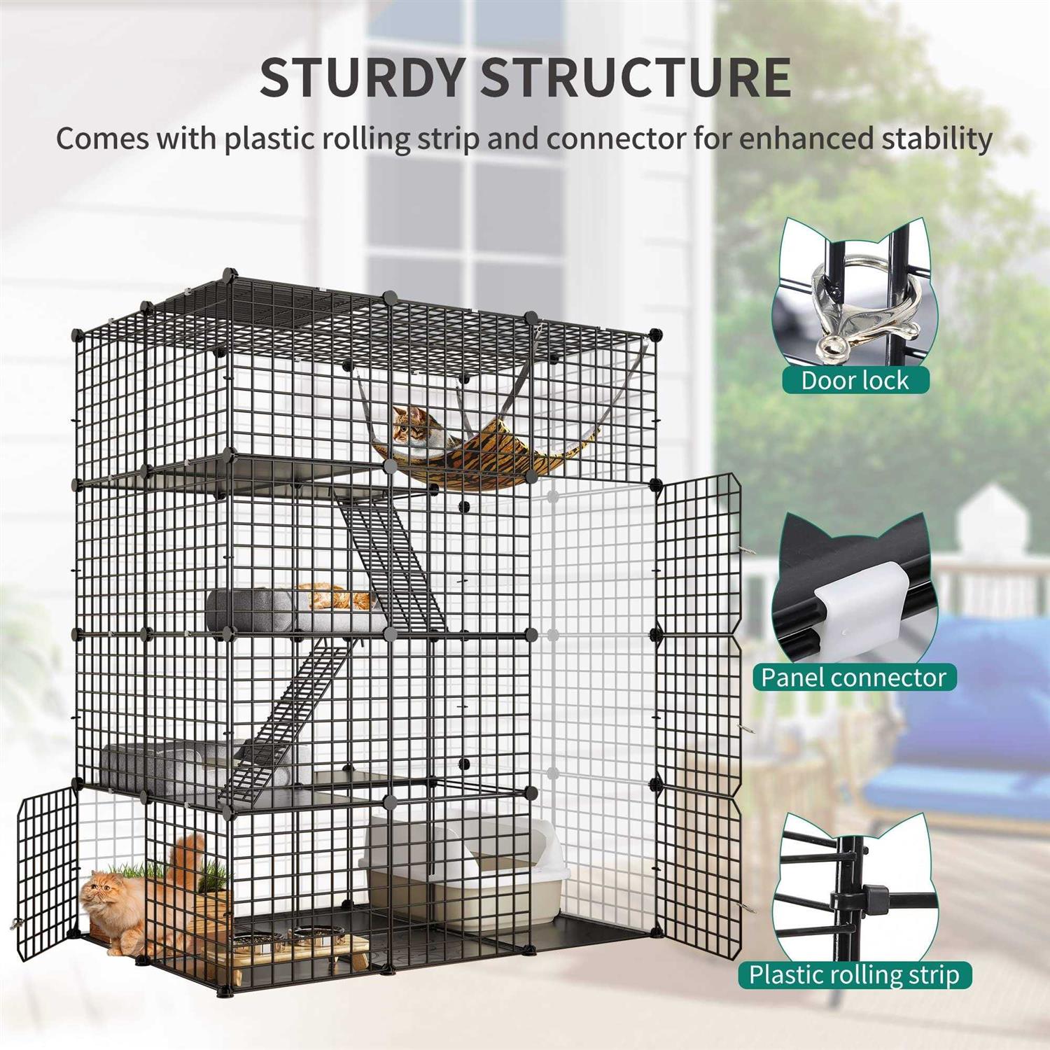 YITAHOME 4 Tier Cat Hammock Cat Enclosure - Pet Supplies online store