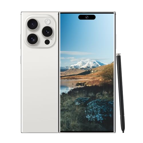Unlocked Cell Phones Smartphones 5G Phone Android 13 Mobile Phones 8GB+256GB/7 Display/48MP+108MP Camera/6800 mAh/Dual SIM/Build-in Pen (White)