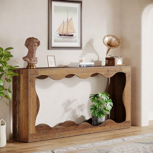 Tribesigns 63 Inches Farmhouse Console Table with Storage, Couch Table Behind Sofa, Long Entryway Sofa Station, Narrow Console Stand
