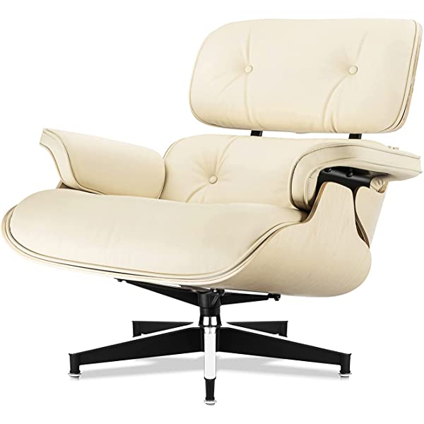 Mid Century Lounge Chair and Ottoman, Modern Chair Classic Design, Top Grain Leather Palisander Wood, Heavy Duty Base Support for Living Room, Study