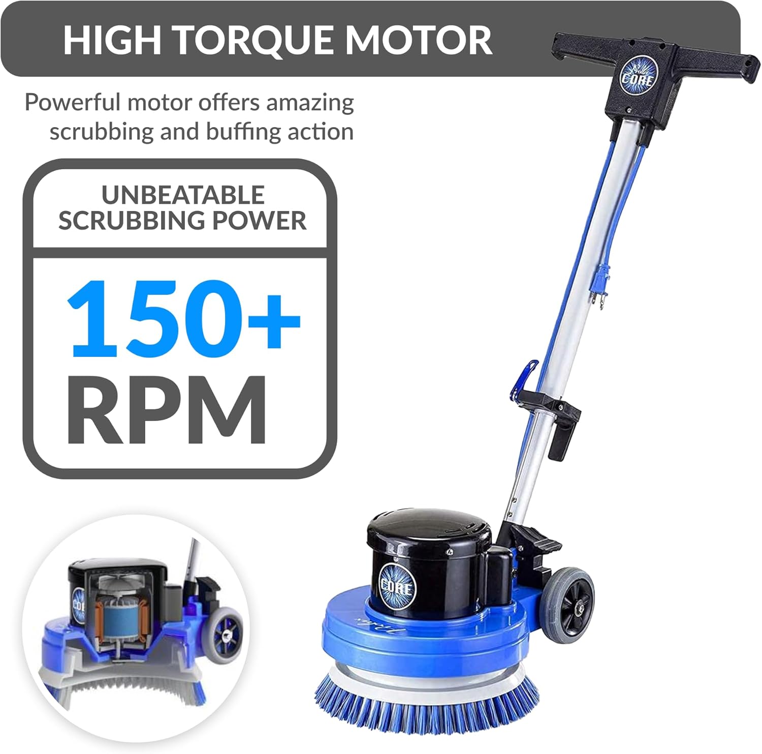 Prolux Core Medium Duty Single Pad Commercial Polisher Floor Buffer Machine Tile Scrubber, 13 Inch Medium Duty