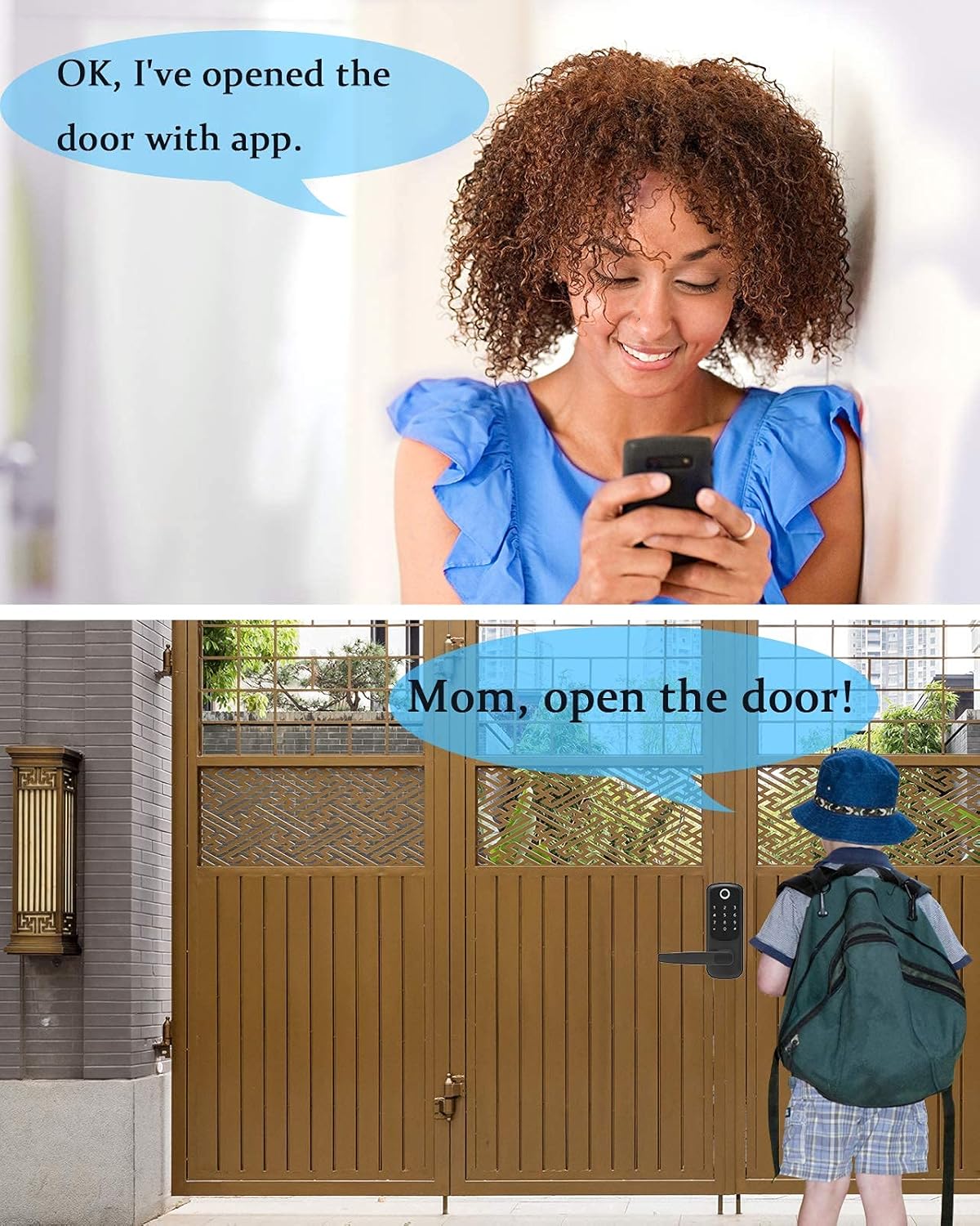5-in-1 Smart Dore Lock,Arcwares Fingerprint Door Lock with Reversible Handle,Digital Keypad Lock for Home,Office,House Rental,Use APP,IC Card