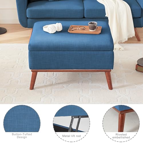 Tbfit L Shaped Couch Sofa, 80" W Mid-Century Modern Sectional Couches, 3 Seater Sofas with Wide Chaise Lounge & Two Pillows