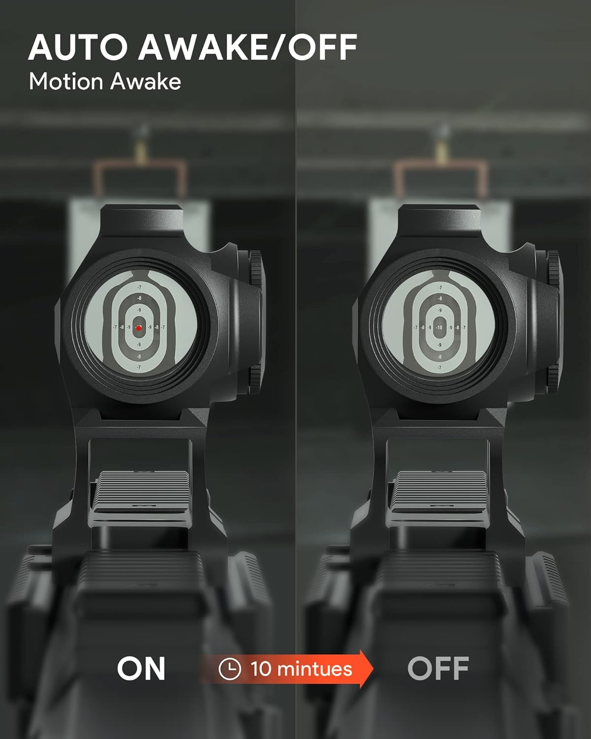 Heartgon Red Dot Sight, 1x21mm 2 MOA Red Dot Scope Auto-Off and Motion Awake with Absolute Co-Witness Riser, 10 Brightness Button Settings