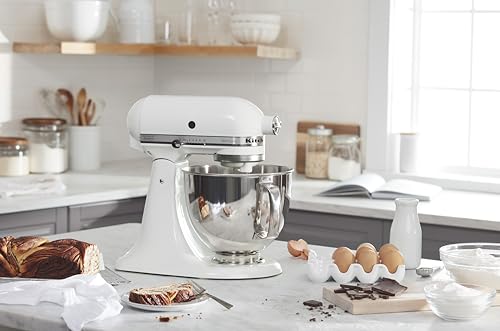 KitchenAid Artisan Series 5 Quart Tilt Head Stand Mixer with Pouring Shield KSM150PS, Removable bowl, Aqua Sky