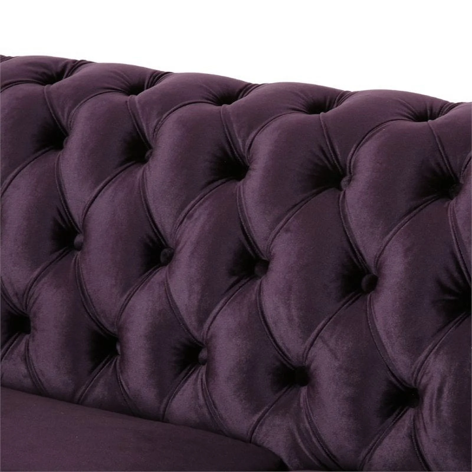 Pemberly Row 7 Seat Velvet Tufted Chesterfield Sectional in Blackberry